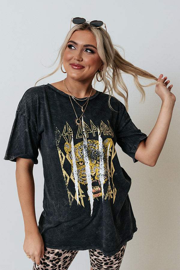 Def Leppard Distressed Leopard Graphic Tee â¢ Impressions Online Boutique
