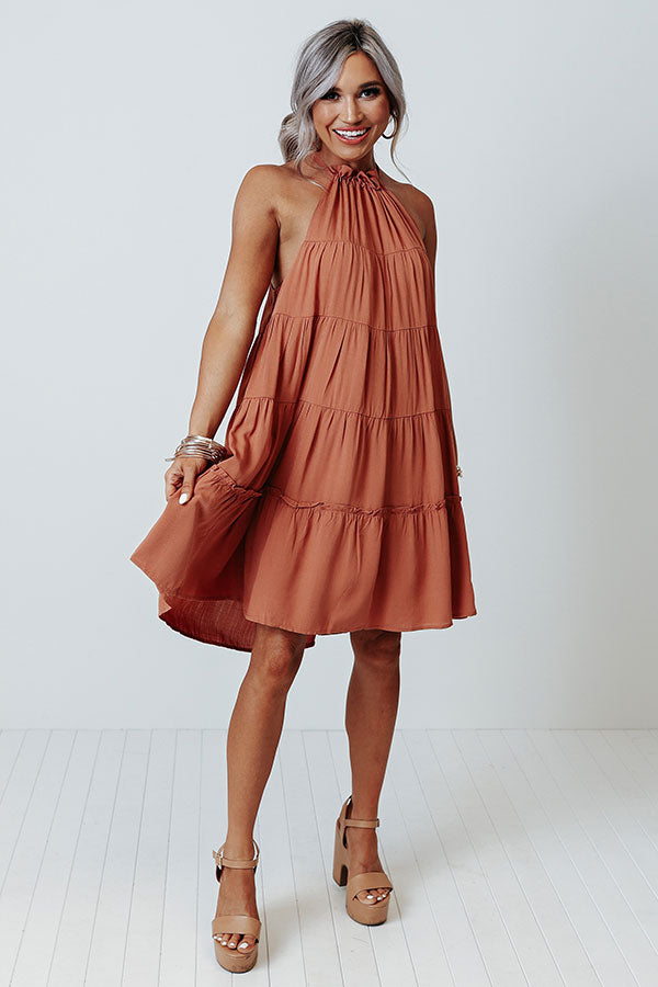 Miami Pier Shift Dress In Rust • Impressions Online Boutique