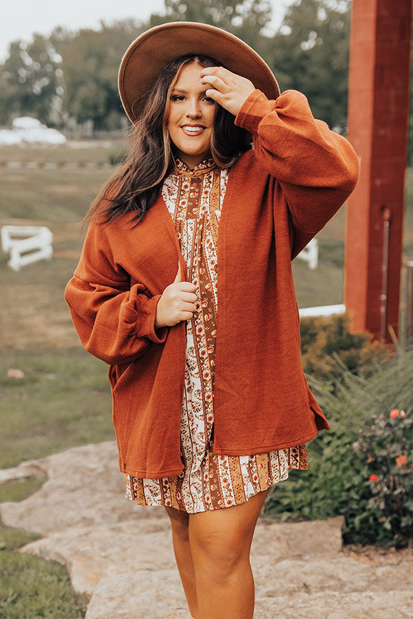 Plus size store rust cardigan