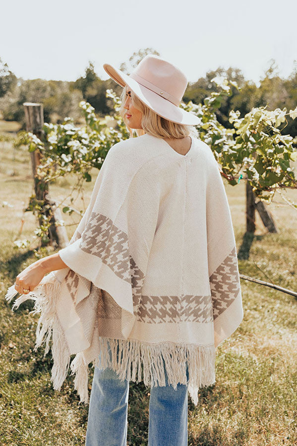 Fall Kinda Girl Poncho In Birch • Impressions Online Boutique