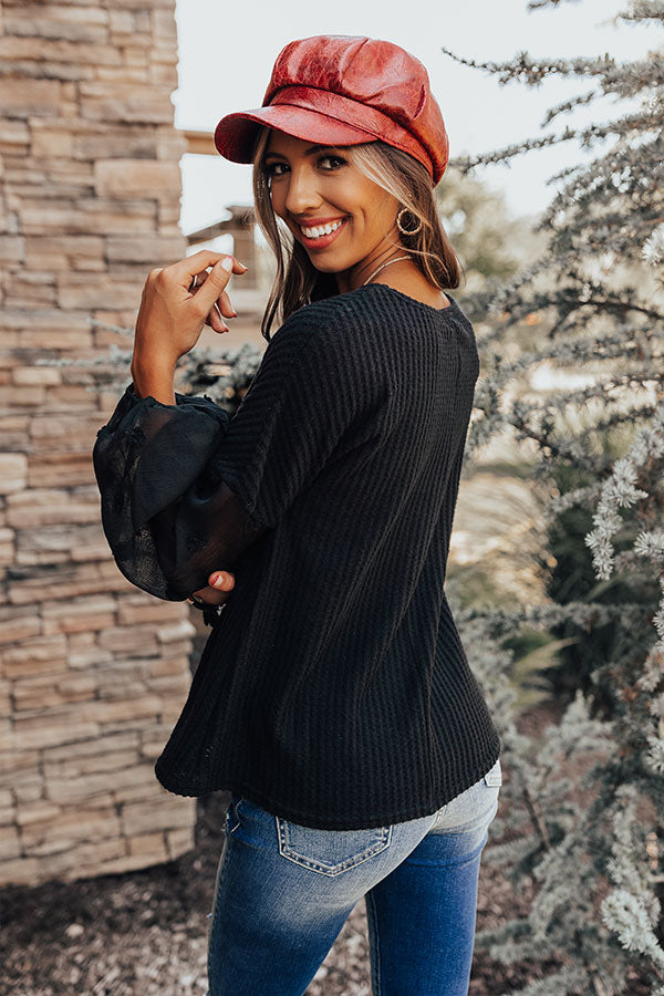 Serving Up Spice Waffle Knit Top • Impressions Online Boutique