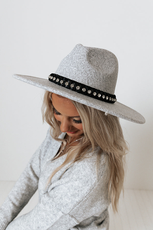 Champagne Weekend Fedora in Grey • Impressions Online Boutique