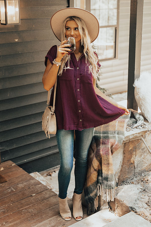 Vermont Wishes Shift Top In Dark Purple • Impressions Online Boutique