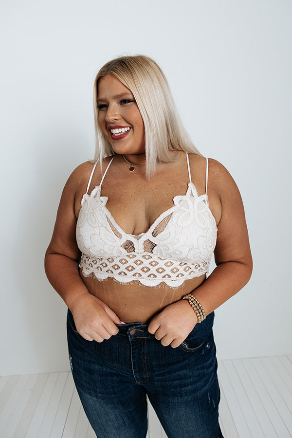 I'm Yours Lace Bralette In Light Birch Curves • Impressions Online Boutique