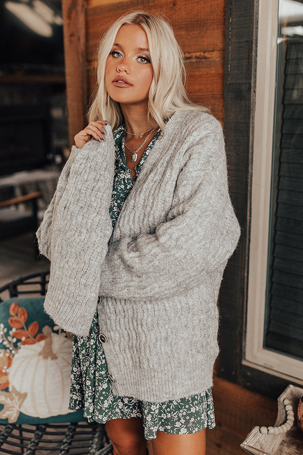 On The Vine Knit Cardigan In Grey