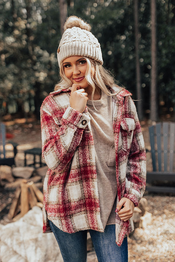 Cozy Cottage Plaid Jacket in Red • Impressions Online Boutique