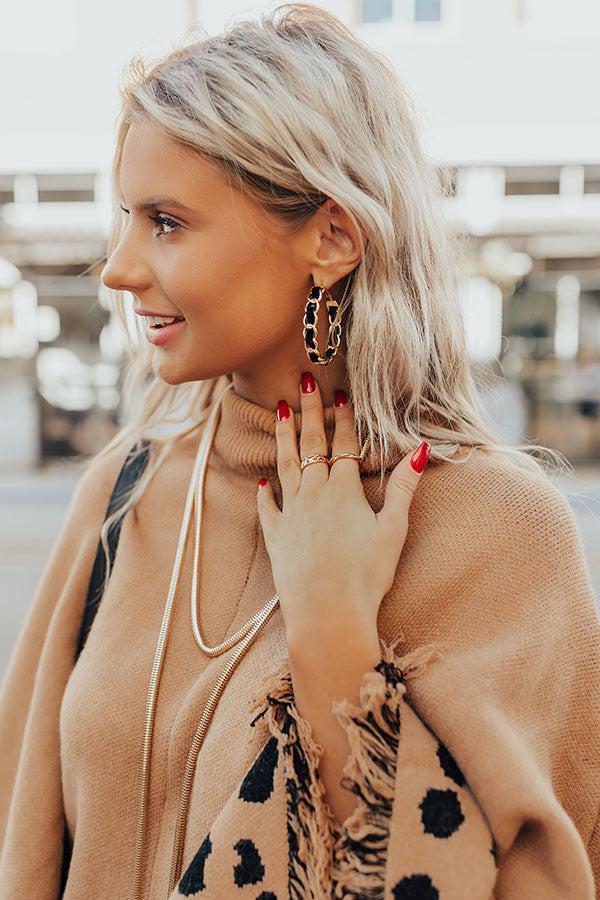 In The Now Hoop Earrings In Black