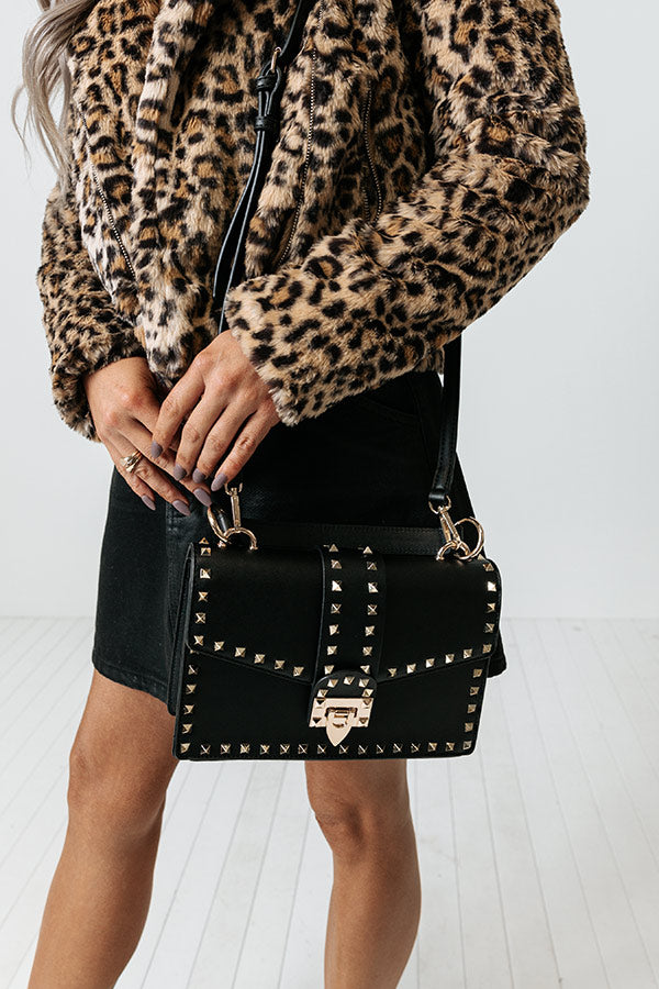 STUDDED SHOULDER BAG - Black