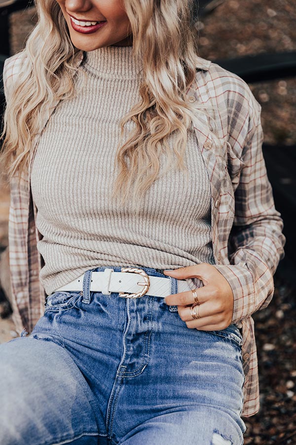 All The Vibes Belt In Stone • Impressions Online Boutique