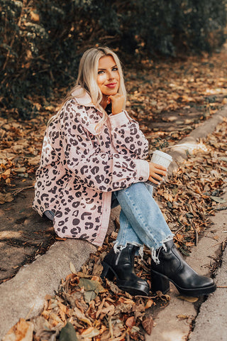 Good Outfit Day Corduroy Leopard Jacket in Blush • Impressions