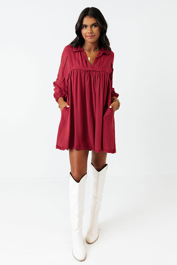 Style Code Babydoll Dress in Wine