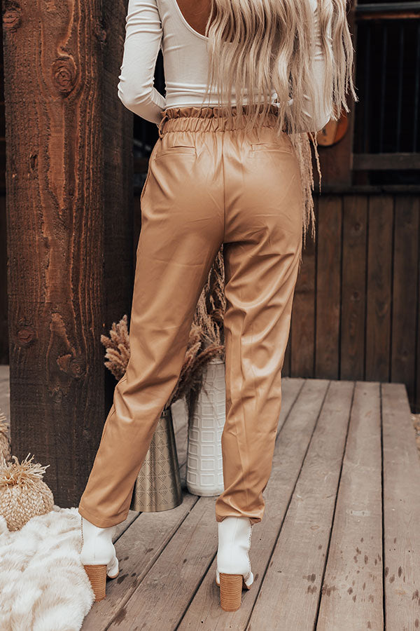 gold faux leather pants