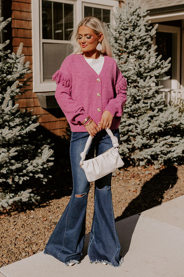 Sweet To Be Loved Cardigan In Vineyard Grape