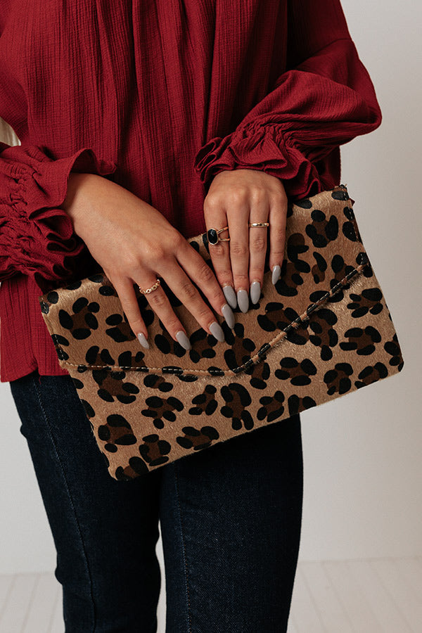 Living Like Bradshaw Leopard Clutch