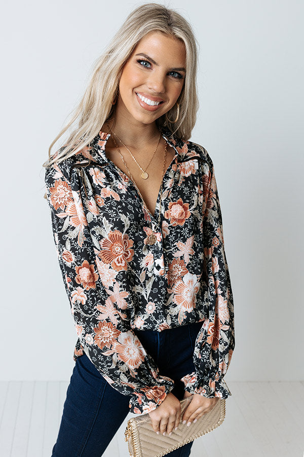 Bistro Bliss Floral Shift Top