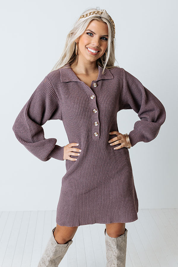 Tavern Nights Knit Dress In Heirloom Lilac