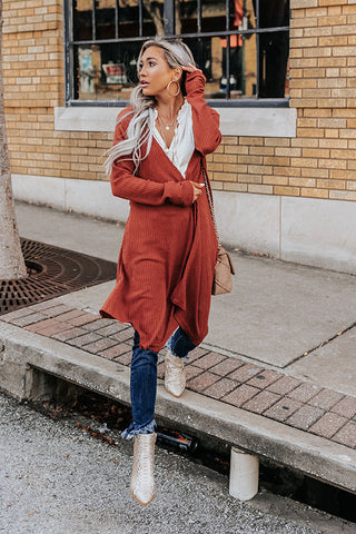 Rust sales orange cardigan