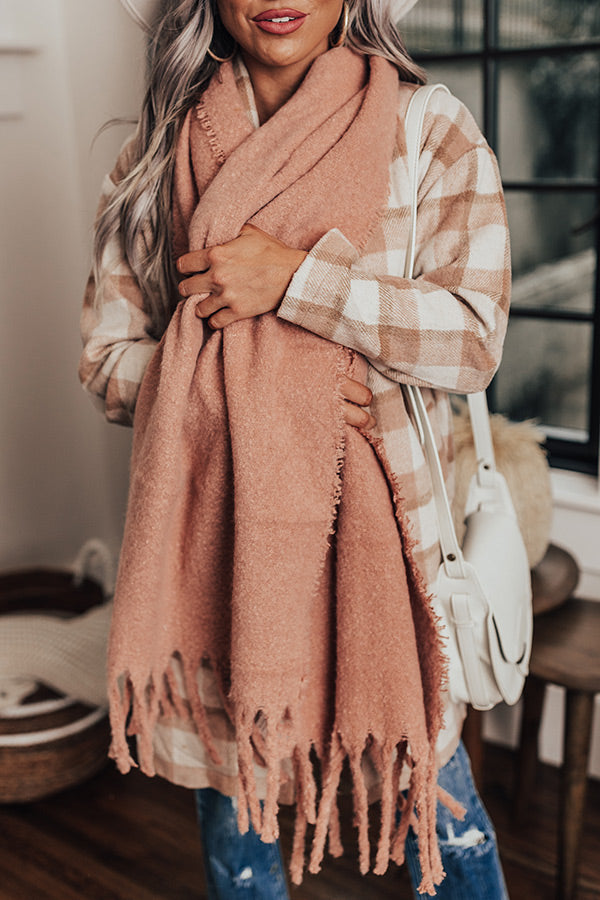 Hot Cocoa And Kisses Scarf In Blush • Impressions Online Boutique