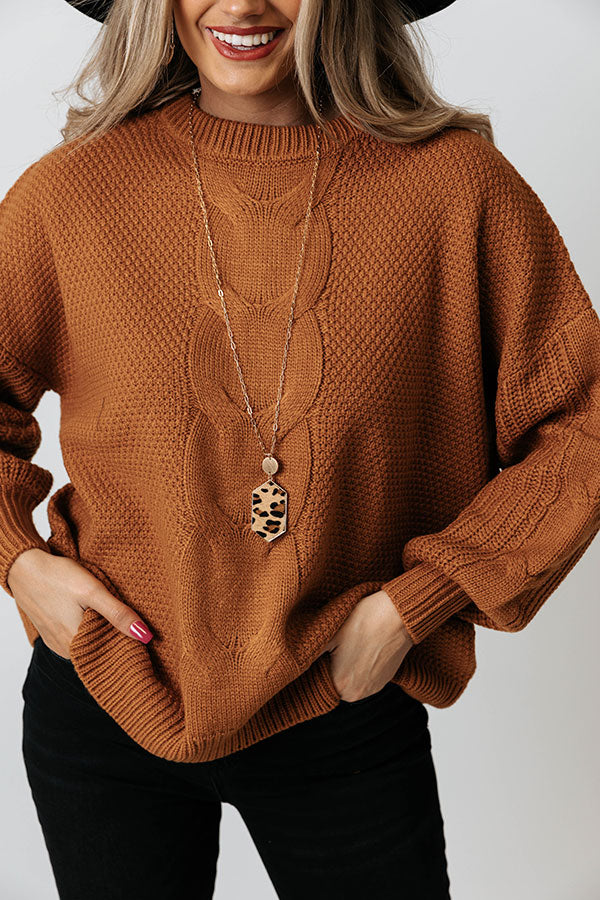 Double Shot Of Espresso Knit Sweater In Pumpkin • Impressions Online