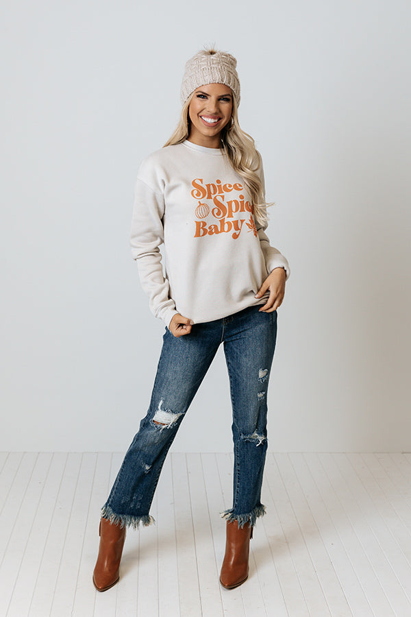 Spice Spice Baby Graphic Sweatshirt in Stone • Impressions Online