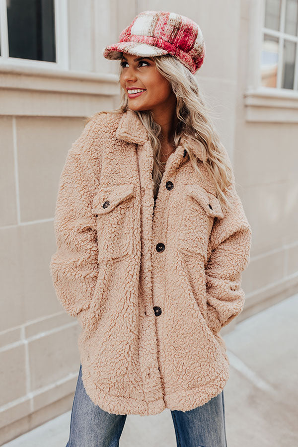 Extra Snuggles Sherpa Jacket In Iced Latte • Impressions Online Boutique