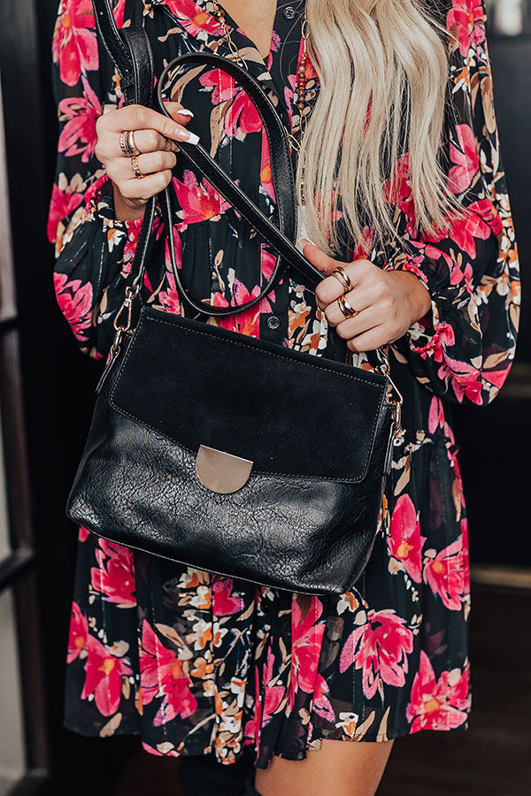 The Bellatorra Faux Leather Crossbody In Black