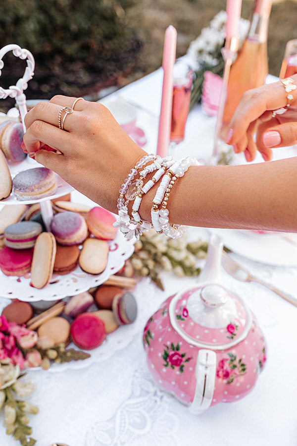 Love This Feeling Bracelet Set In White