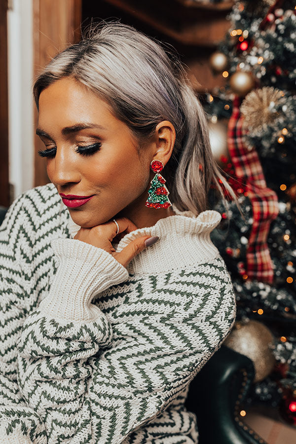 Bliss Under The Tree Beaded Earrings In Red