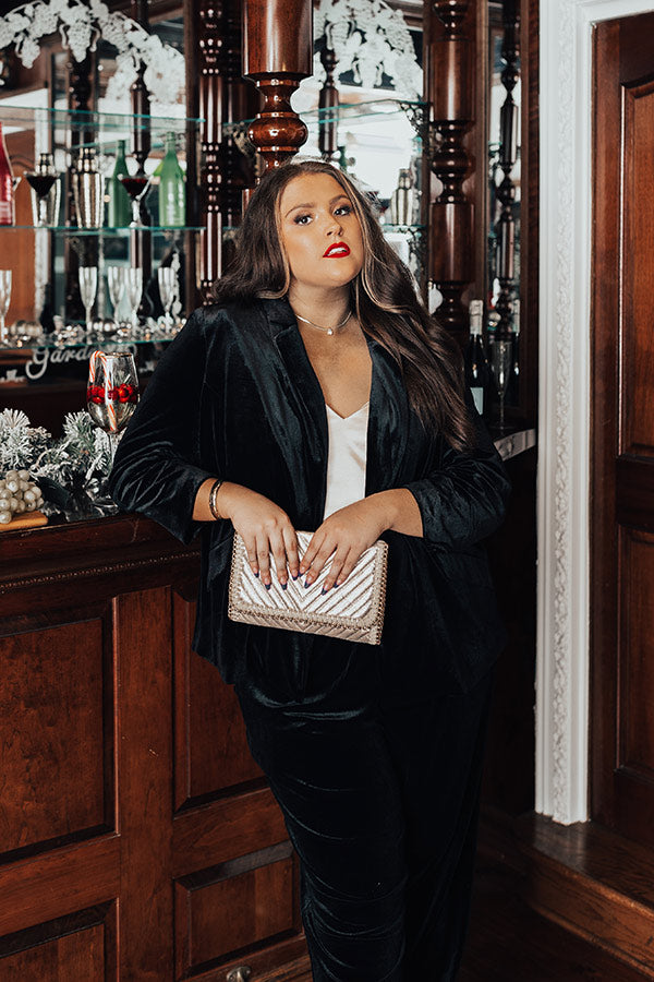 Chic Influencer Velvet Blazer In Black Curves • Impressions Online