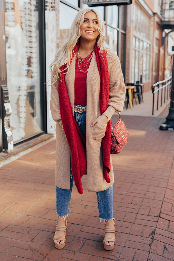 On The Clock Knit Cardigan In Iced Latte • Impressions Online Boutique