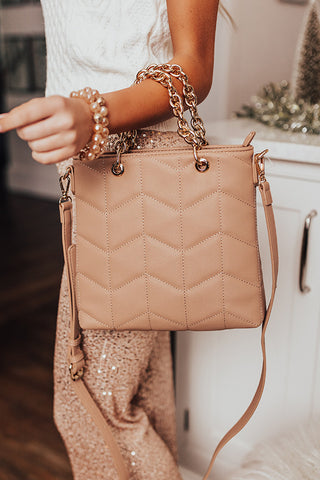 Quilted Faux Leather Cross Body Chain Bag