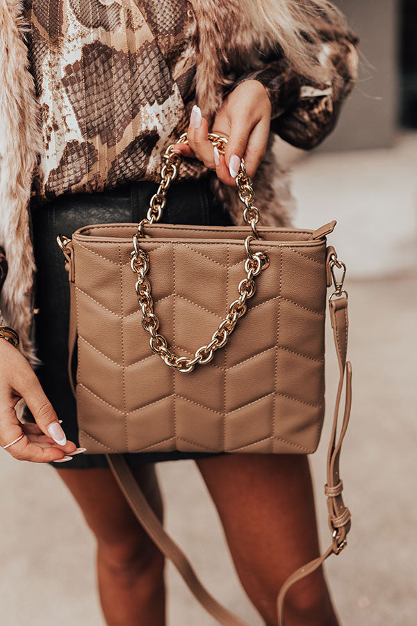 Love And Luck Faux Leather Crossbody In Mocha