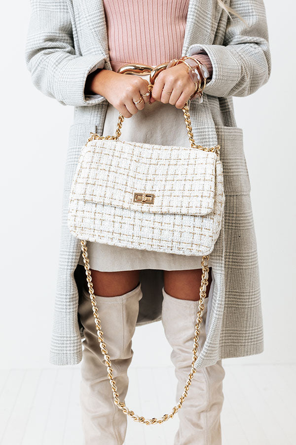 Best Season Of All Tweed Tote In Ivory • Impressions Online Boutique