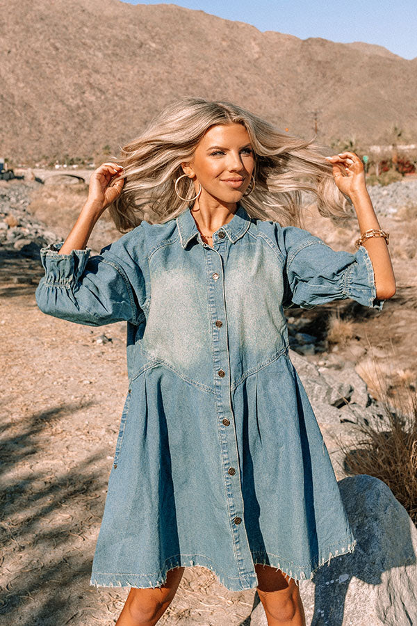 Glorious Afternoon Chambray Dress In Medium Wash • Impressions Online  Boutique
