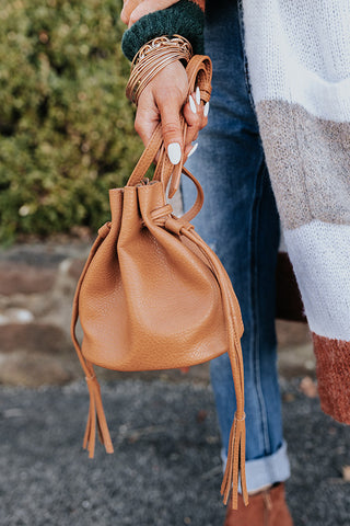 LARGE BROWN BUCKET BAG