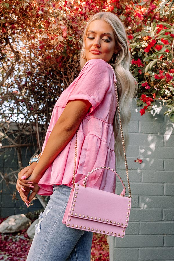 Writing Novels Faux Leather Purse In Pink