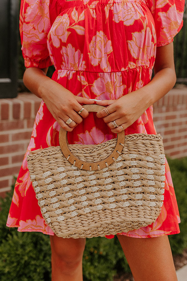 Barbados Bound Raffia Bag In Tan