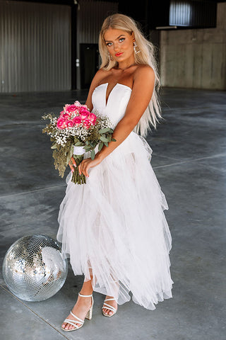 All Romance High Low Tulle Maxi Dress