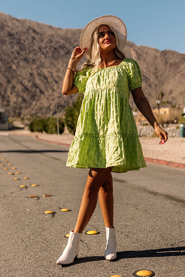 Connecting Over Cocktails Shift Dress In Lime Impressions Online