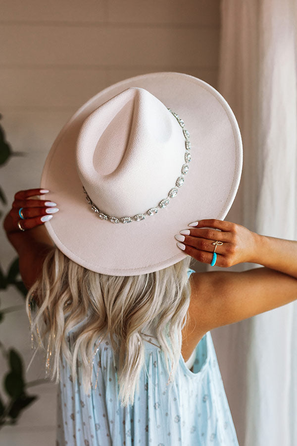 Men's Walnut Cream Wide Brim Fedora With Snake Details 