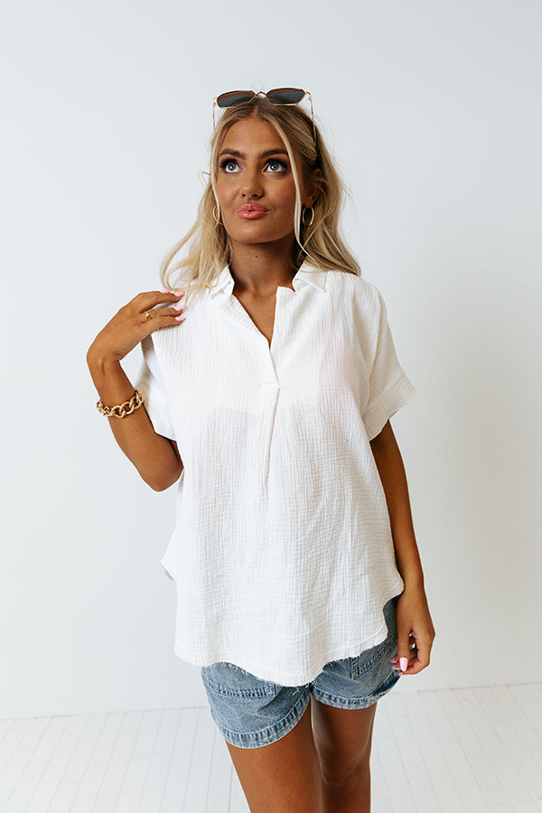 California Cabana Shift Top In White