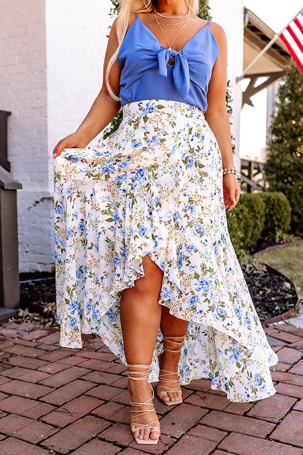 Only Sunshine Floral Skirt In White Curves • Impressions Online Boutique