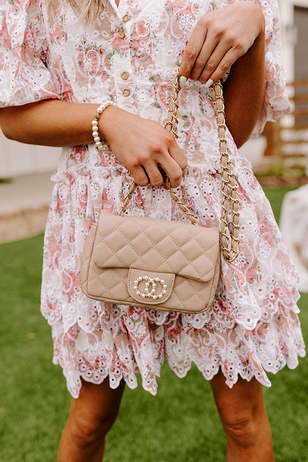 Photoshoot Ready Quilted Crossbody In Warm Taupe