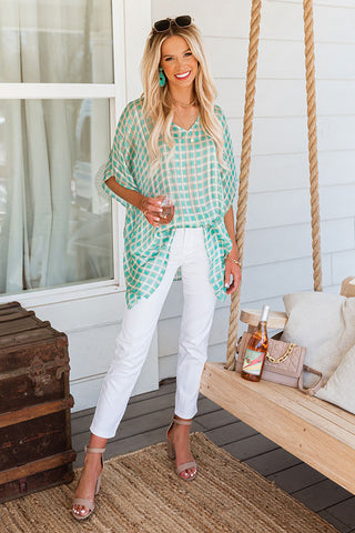 Beach Hustle Shift Tunic In Turquoise • Impressions Online Boutique