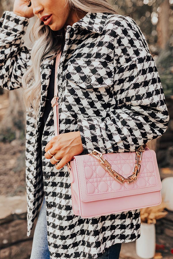 Focus On The Future Faux Leather Crossbody In Blush