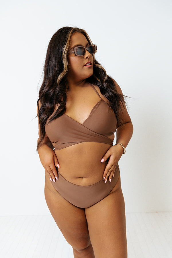 ondeugd Verantwoordelijk persoon gezond verstand Sandy Seaside High Waist Bikini Bottom in Chocolate Curves • Impressions  Online Boutique