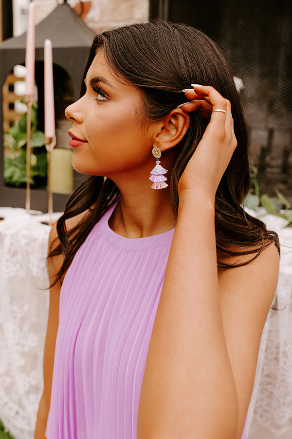 Wildest Imagination Tassel Earrings In Lavender