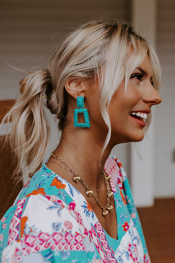 Signature Smile Earrings In Turquoise