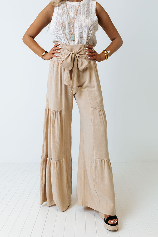 The Letha High Waist Pants In Light Beige