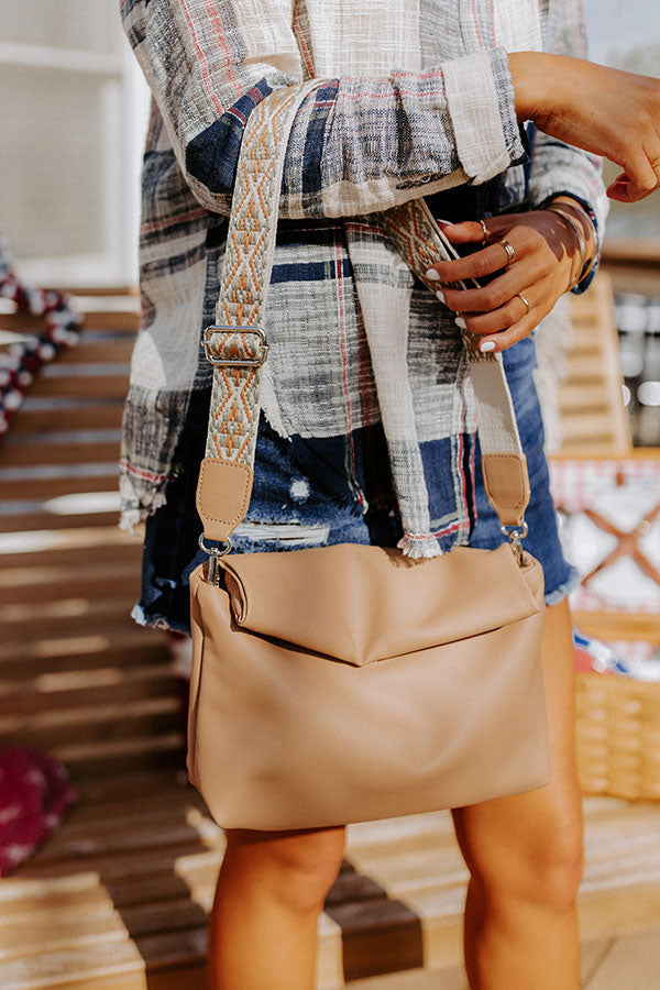 Show You Around Faux Leather Crossbody in Warm Taupe